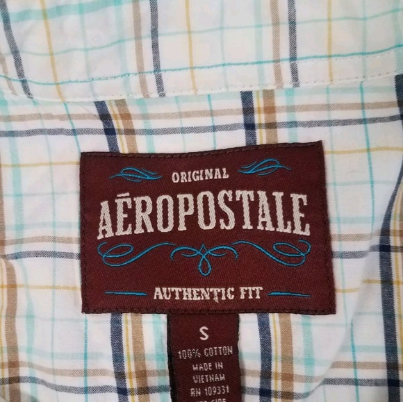 Aeropostale Authentic Fit Snap Button Mens Plaid S - Picture 8 of 8